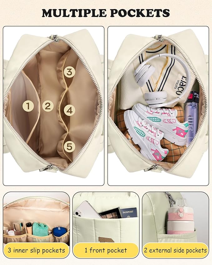 Duffle Bag for Travel Women, Travel Bags，Bridesmaid Gifts-Initial Overnight Bag with Wet Pocket，Lightweight Weekender Bags Personalized Gym Tote with Makeup Pouch