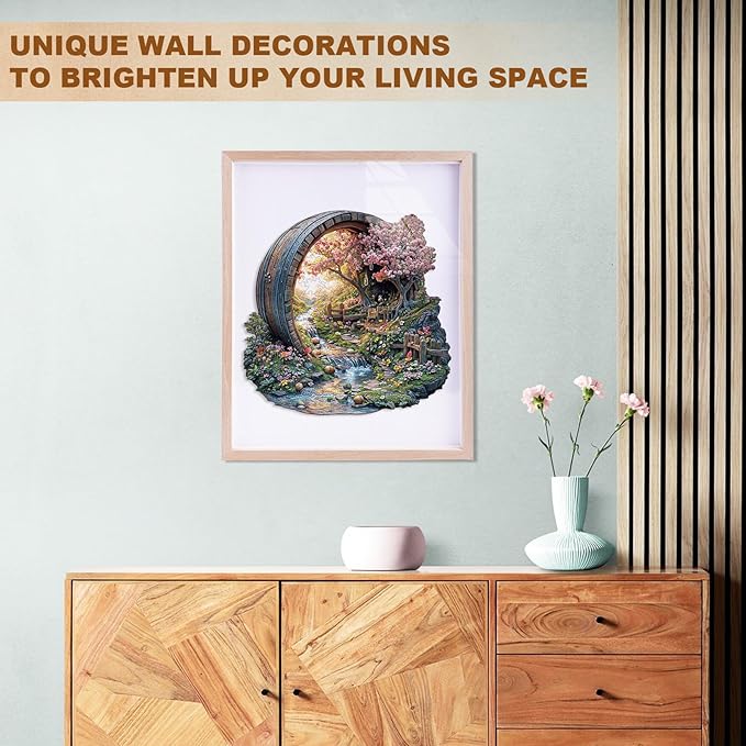 Wooden Puzzles for Adults, Spring Flower Wooden Jigsaw Puzzle for Adults, Unique Animal Shape Wood Puzzles Adult, Birthday Party Gifts for Friends & Family Leisure Time Game Home Decor (XL)