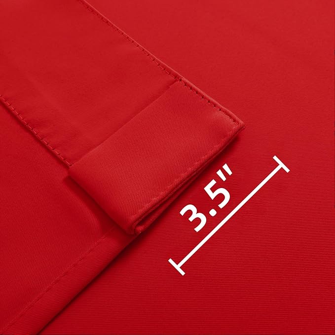 Joydeco Custom Blackout Curtains for Bedroom, 1 Panel Room Darkening Curtains & Drapes for Living Room Window Rod Pocket Back Tab (Custom Size,Red)