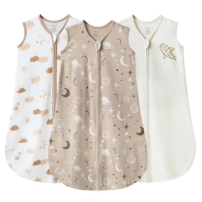 JELLYMONI Baby Sleep Sack 18-24 Months Wearable Blanket for Baby, 100% Cotton 2 Pack Infant Toddler Sleeping Sack Lightweight Soft 2-Way Zipper Sleepsack