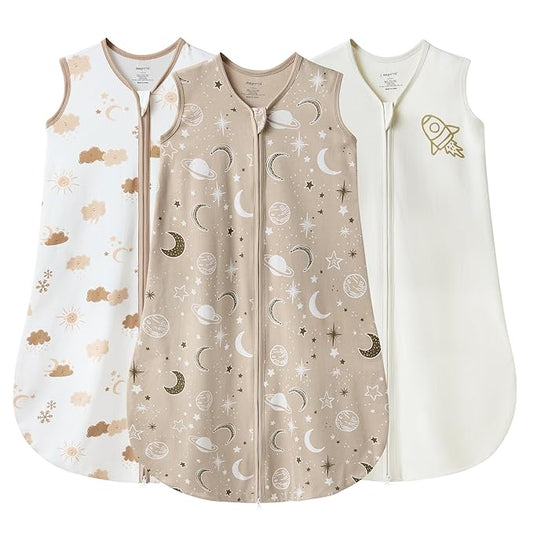 JELLYMONI Baby Sleep Sack 18-24 Months Wearable Blanket for Baby, 100% Cotton 2 Pack Infant Toddler Sleeping Sack Lightweight Soft 2-Way Zipper Sleepsack