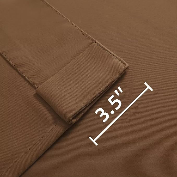 Joydeco Blackout Curtains 84 Inch Long for Bedroom, Thermal Insulated Black Out Curtains 2 Panels Set, Room Darkening Drapes for Living Room Window (W52 x L84 Inch, Brown)