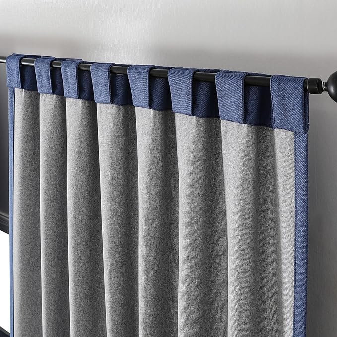Joydeco Custom Blackout Curtains for Bedroom, Total Blackout Curtains Back Tab & Rod Pocket, Solid Thermal Insulated Window Drapes Luxury Decor for Living Room 1 Panel (Custom Size, Twilight Blue)
