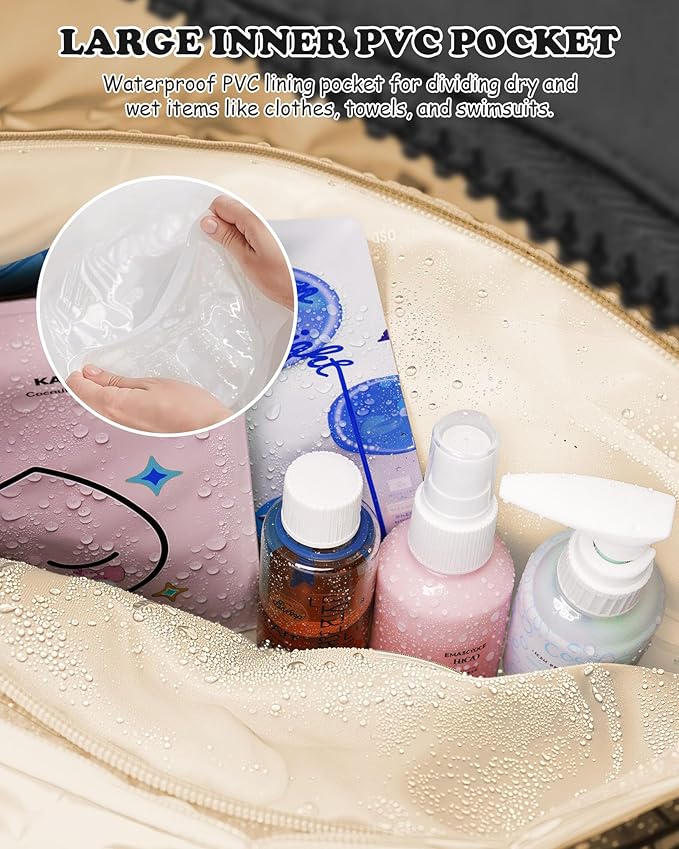 Friend Gifts-Women Duffle Bag with Initial, Personal Item Travel Bags，Gym Bag with Wet Pocket，Lightweight Travel Bags Personalized Tote with Makeup Pouch