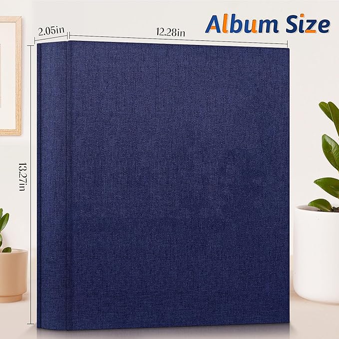 Popotop Photo Album 4x6 600 Pockets for Wedding Gifts,Linen Hardcover Picture Albums for Family Anniversary Baby Vacation Pictures