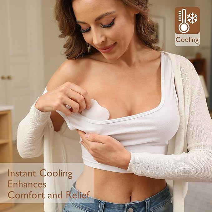 Cooling Nipple Pads for Breastfeeding: Hydrogel Gel Pad Instant Cooling Relief | Promotes Healing Irritated Nipples - 4Packs(8 Count)