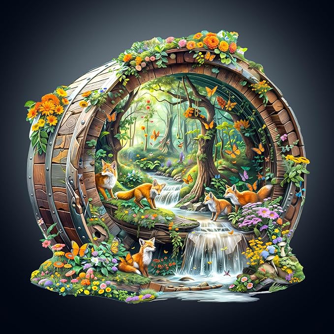 Wooden Puzzles for Adults, Fox Wooden Jigsaw Puzzle for Adults, Unique Animal Shape Wood Puzzles Adult, Birthday Party Gifts for Friends & Family Leisure Time Game Home Decor (XL)