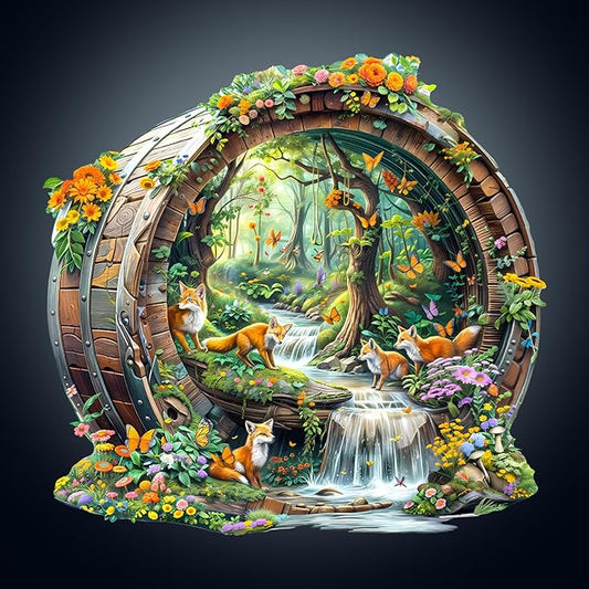 Wooden Puzzles for Adults, Fox Wooden Jigsaw Puzzle for Adults, Unique Animal Shape Wood Puzzles Adult, Birthday Party Gifts for Friends & Family Leisure Time Game Home Decor (XL)