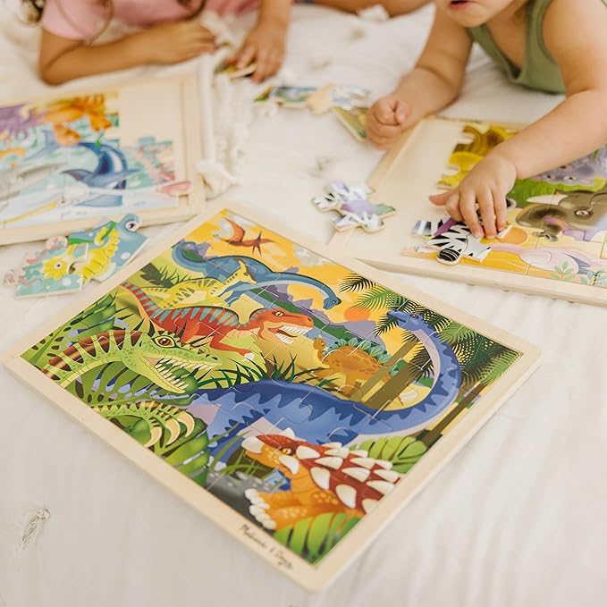 Melissa & Doug Jigsaw Puzzle Bundle (Dinosaur,Safari and Ocean)