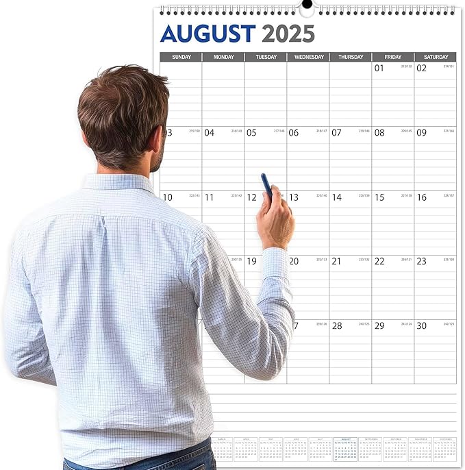 GuassLee Extra Large Wall Calendar 2025, 36"x 24" Jumbo Vertical Wall Planner 2025-2026 from June 2025 to December 2026,19 Months with Julian Dates and Notes for Office School Home Teacher Planning