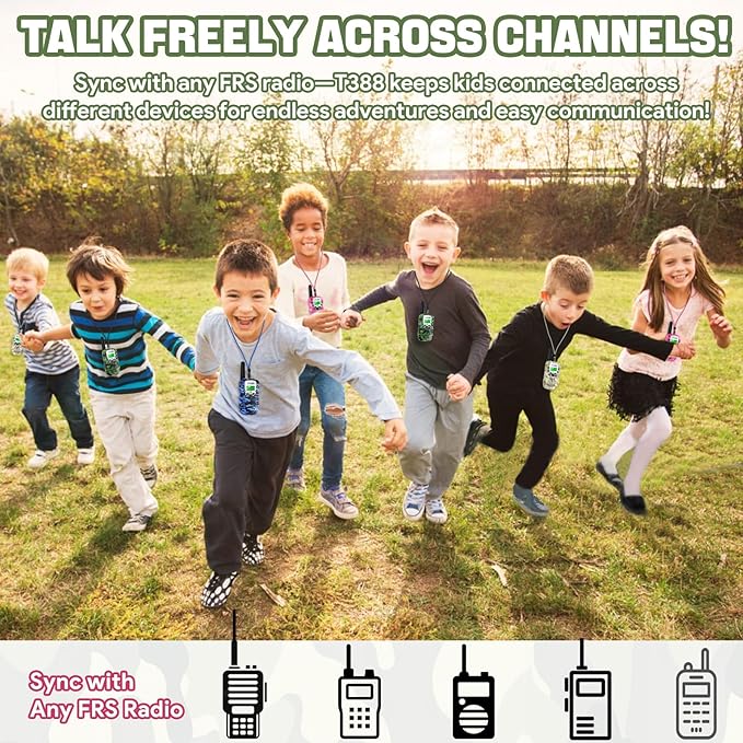 Vvinca Walkie Talkies for Kids Rechargeable 3 Pack, Army Toys for Boys Girls Ages 3-13 Outdoor Military Camping Toy Birthday Gift, Walkie-Talkie 3KM Long Range 2 Way Radios 22 CH with Flashlight