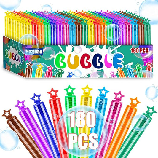 180 Pack 10 Colors Bulk Star Bubble Wands,Party Favors Bubbles Wand for Kids,Perfect for Birthday,Wedding,Goody Bags Stuffer Bubbles,Carnival Prize,Summer Outdoor Toys