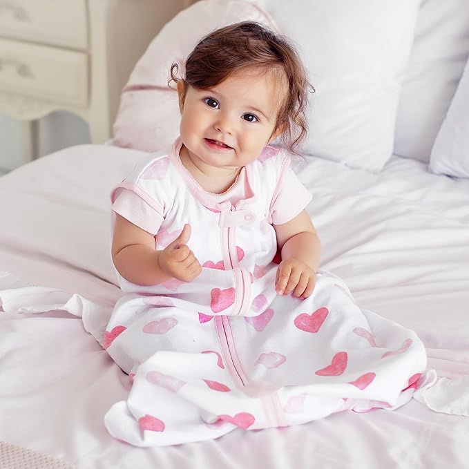 Mama Cheetah Baby Sleep Sack 0.5 TOG, Organic Cotton Baby Wearable Blanket with Two-Way Zipper, Swaddle Transition Baby Sleeping Bag for Newborn Infant Toddler Boy Girl, 0-6 Months