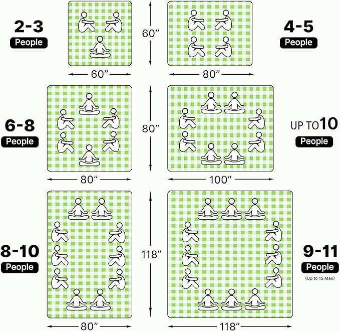 TigeJoy Extra Large Picnic Blanket Waterproof Foldable 118''x118'', Outdoor Picnic Mat Beach Blanket Sandproof for Park, Grass, Travel, Hiking, Camping Essentials, Gingham Picnic Blanket