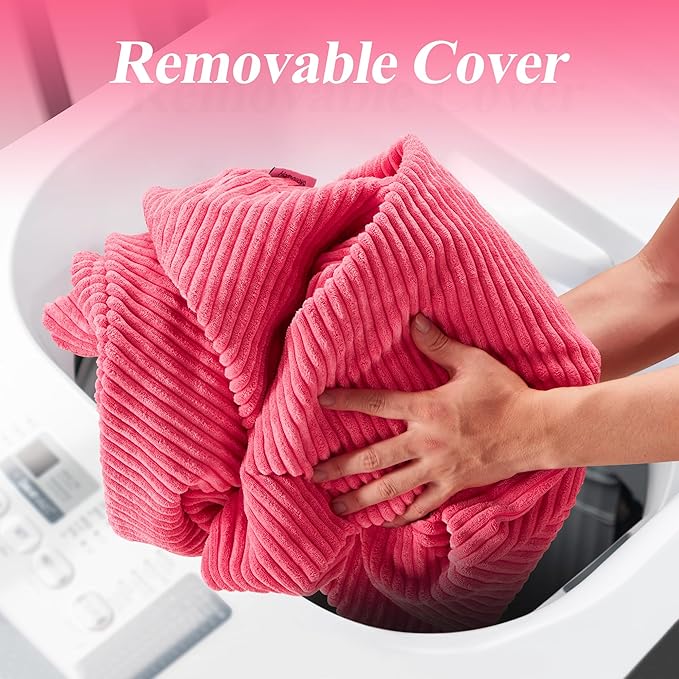 3.5FT Bean Bag Chairs Teardrop Bean Bag Chair for Adults Beanbag Chair with Memory Foam Filled Machine Washable Cover for Living Room, Bedroom (Large,Pink)