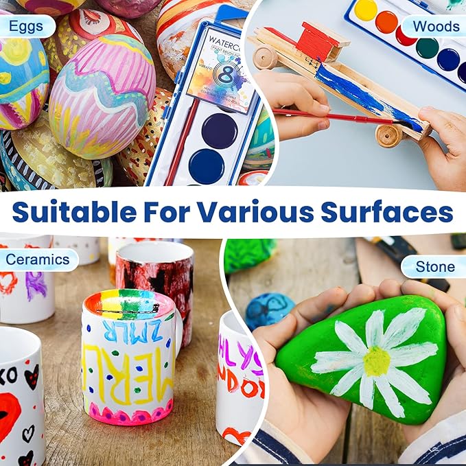 36 Pack Watercolor Paint Set Bulk,8 Colors Washable WaterColor Paint for Kids, Water Color Paint with Brushes, Ideal Gift for Party Favors, Art Supplies for School Classroom Home