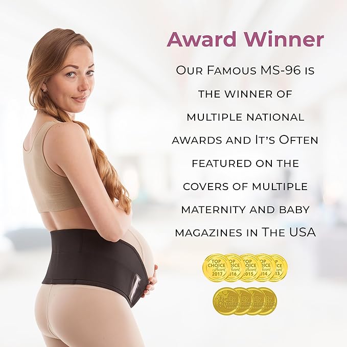 Gabrialla Made in USA Pregnancy Belly Band, Soft & Breathable Maternity Belly Band – Pregnancy Belt for Back, Pelvic & Waist