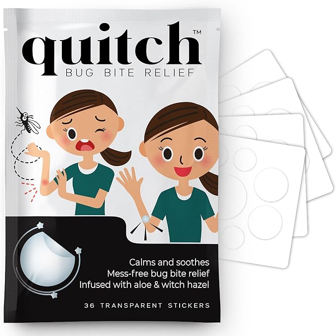 quitch Bug Bite Itch Relief Patch FSA Eligible, Summer Travel Essentials for Kids, Mosquito Bug Bite Thing Alternative, Summer Camp Essentials Itch Relief, Baby hydrocortisone Cream Alternative