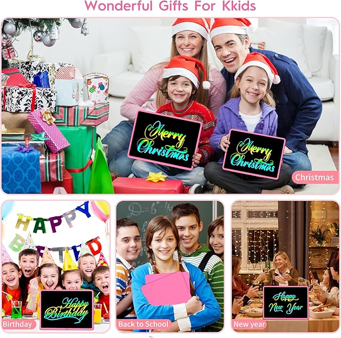 20 Inch LCD Writing Tablet for Kids, Children's Art Toys, Educational and Learning Drawing Kits, Birthday and Christmas Gifts for Boys and Girs Aged 3-12+, Pink