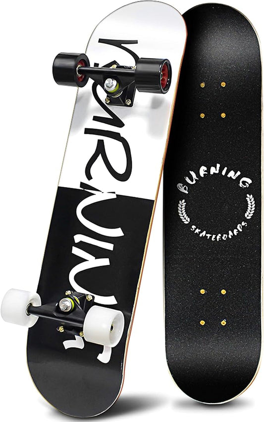 Easy_Way Complete Skateboards- Standard Skateboards for Beginners Kids Boys Girls Teenager- 31''x 8''Canadian Maple Cruiser Pro Skate Board, Skateboards
