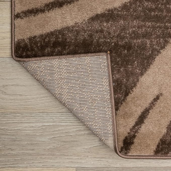 Rugshop Modern Wavy Circles Design Runner Rug 2'7" x 8' Brown