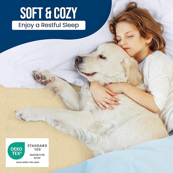 Utopia Bedding Waterproof Mattress Protector Full Size, Premium Terry Mattress Cover 200 GSM, Breathable, Fitted Style with Stretchable Pockets (Beige)