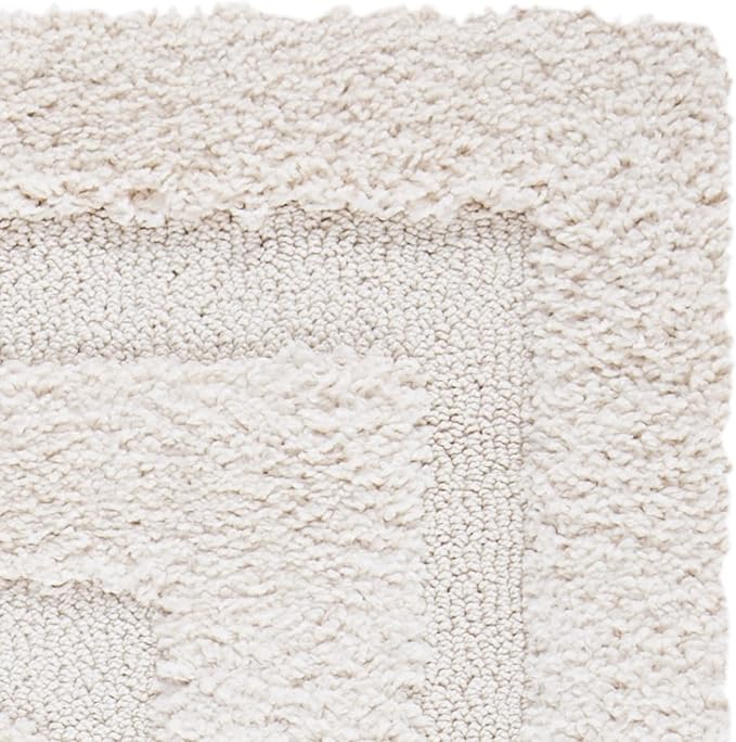 SAFAVIEH Florida Shag Collection Area Rug - 6' x 9', Creme & Creme, Border Design, Non-Shedding & Easy Care, 1.2-inch Thick Ideal for High Traffic Areas in Living Room, Bedroom (SG454-1111)