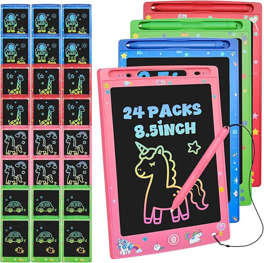 24 Pack LCD Writing Tablet for Kids, Erasable and Reusable Toddler Doodle Board in 8.5 inch, Ideal Educational Drawing Pad for Learning Toy for Ages 3-8 Gifts for Girls Boys