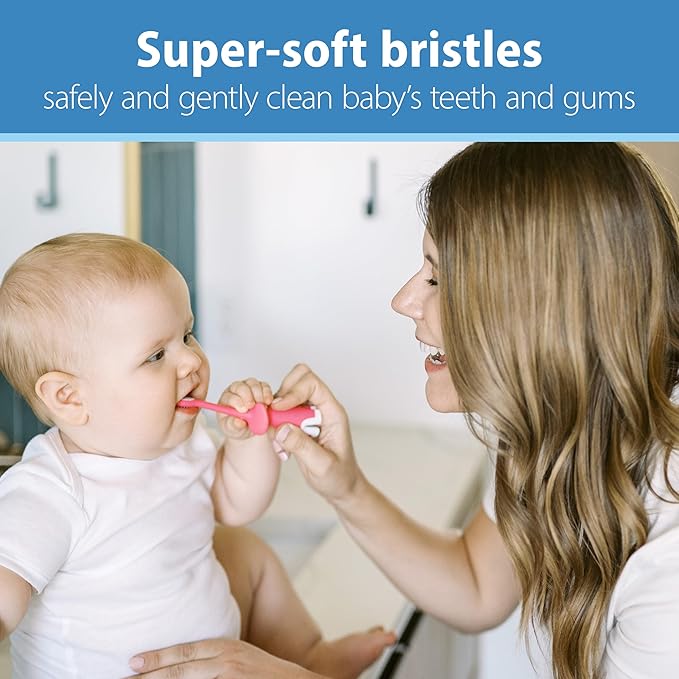 Dr. Brown's Infant-to-Toddler Toothbrush, Elephant, Pink, 0-3 Years
