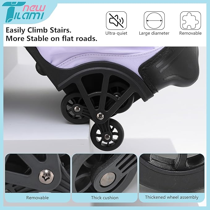 NEW TILAMI 18 inch Rolling Backpack for Kids – Waterproof, Stair-Climbing, Adjustable Handle, Variety of Colors & Patterns for School, Mood Map