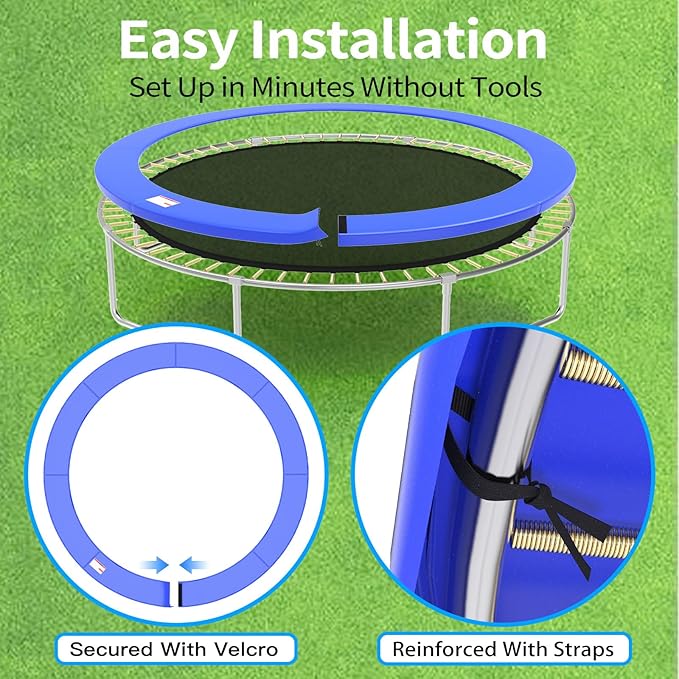 16FT/15FT/14FT/12FT/10FT Trampoline Safety Pad Replacement, Round Trampoline Spring Protection Cover, Fits 16FT/15FT/14FT/12FT/10FT Frames, Water-Resistant Trampoline Accessories
