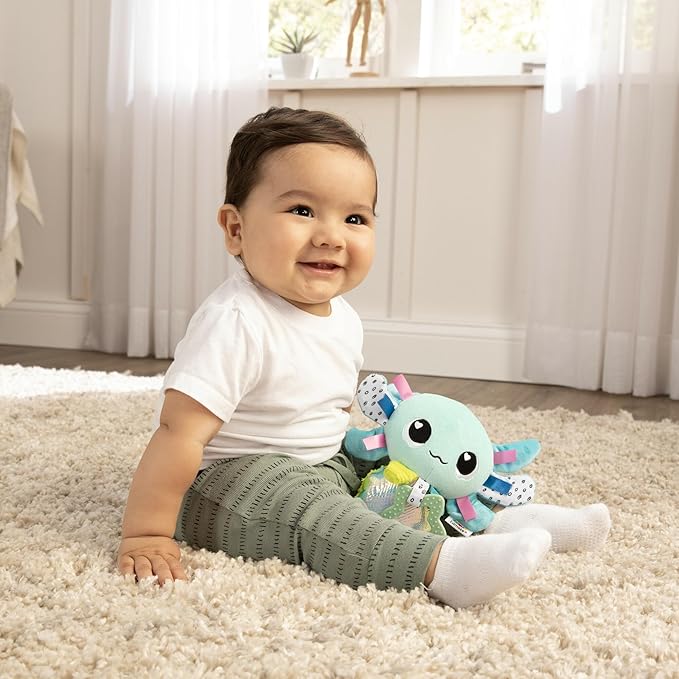 Lamaze Clip On Car Seat and Stroller Toy - Alise The Axolotl - Crinkle Car Seat Toys and Stroller Toys - Sensory Toys for Babies - Travel Toys for Car - Infant Toys Ages 0 Months and Up