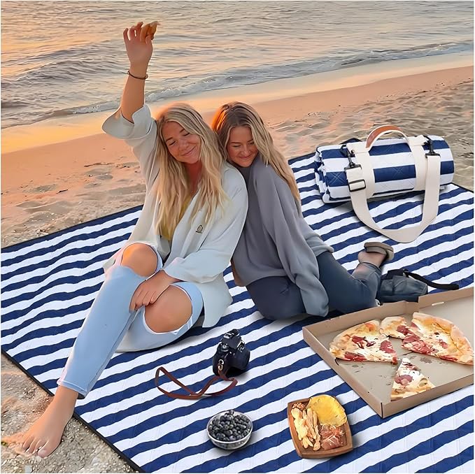 Genovega Waterproof Sandproof Beach Blanket Picnic Outdoor Mat Extra Large Foldable Sand Free Big Giant XL Car Essential Roadtrip Gadget Rv Accessories Gear Must Haves Hiking Items Necessities