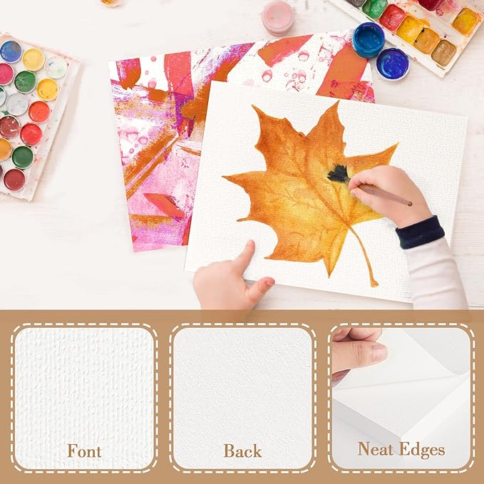 100PCS 5x7 Watercolor Paper Bulk, 140lb/300g Cold Press Thick Water Color Paper Pad for Kid Child Adult, White Art Paper for Drawing Painting Markers Gouache, Textured Cotton Paper Sheets