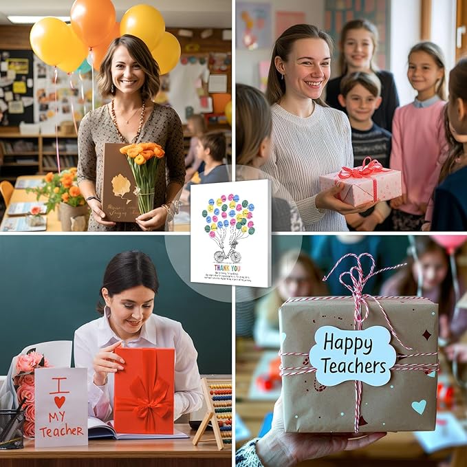 SHLINCO Teacher's Day, End Of School Year Thank You Gift, Creative Diy Footprint Tree, Complete Diy Frameable Display Kit For School Walls And Teacher'S Lounges