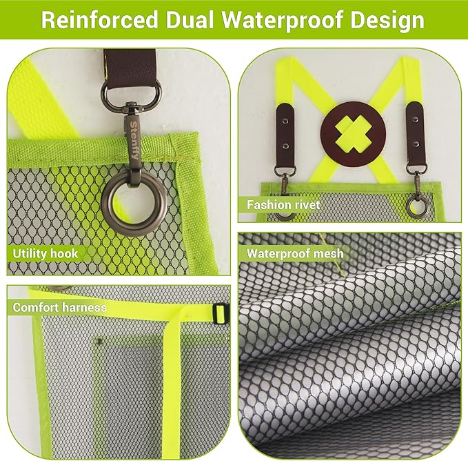 Kids Art Aprons for Painting, Gardening, Cooking, Multiple Pockets, Kids Smock for Boys & Girls, Waterproof (Age6-12)