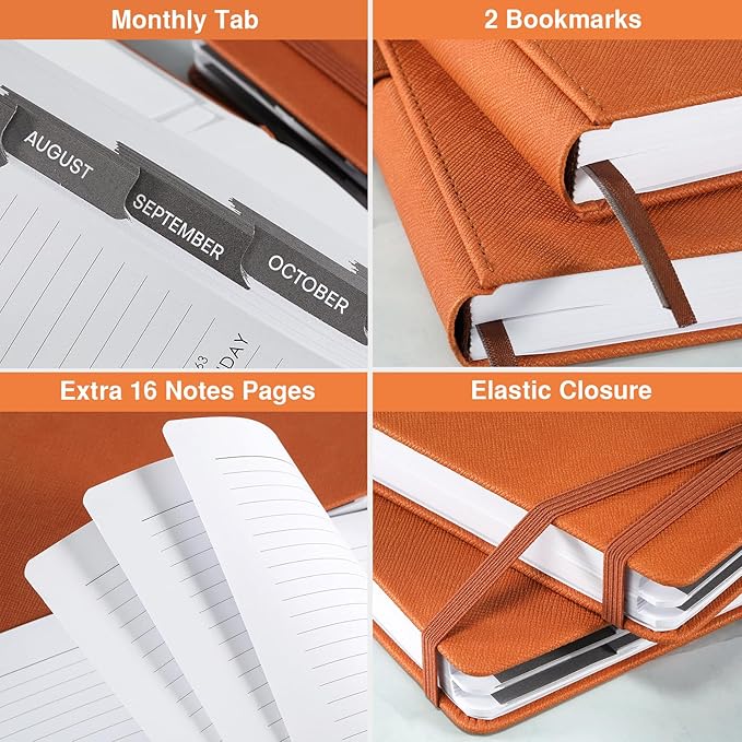 2025-2026 Appointment Book & Planner - Jul 2025 - Jun 2026, Daily Hourly Planner, 5.75" X 8.25", 60-Minute Interval, Faux Soft Leather Cover, Premium Paper, Academic Calendar with Pen Loop, Inner Pocket