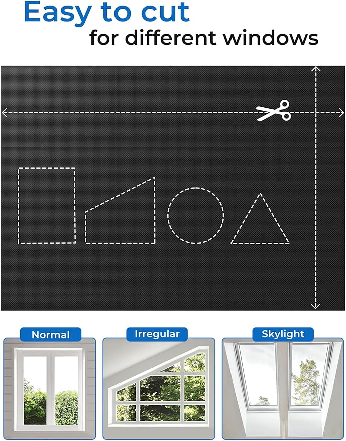 Sumobaby Blackout Curtains for Bedroom Portable 32"x64",No Drill Blackout Shades with Upgraded Hook&Loop Tapes,100% Black Out Window Cover,Thermal Insulated Blinds for Bedroom,Nursery(1 Panel,Black)