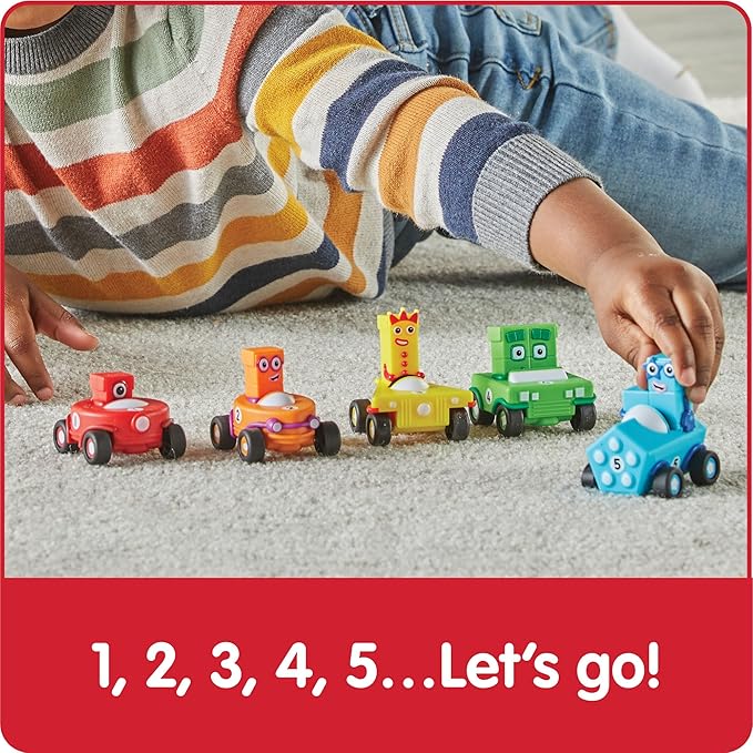 hand2mind Numberblocks Mini Vehicles, Race Car Toys, Toy Vehicle Playsets, Play Figure Playsets, Small Figurines for Kids, Number Toys, Counting Toys, Math Toys for Kids 3-5, Birthday Gifts for Kids
