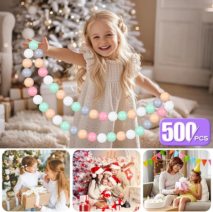 GOGOSO Balls for Ball Pit - Plastic Ball for Toddlers 1-3, Baby Kids Ball Pool Decoration 50 100 200 300 500 1000 (6 Colors, 500 Balls)