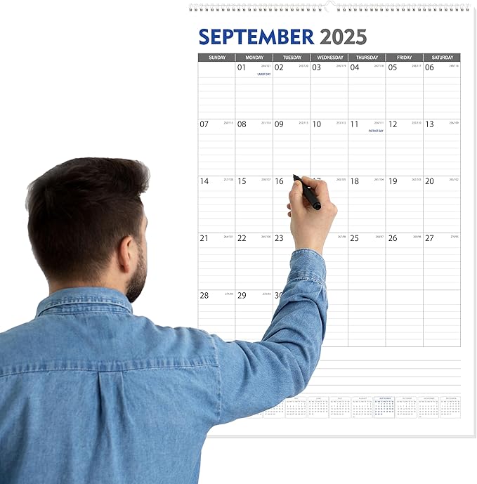 GuassLee Extra Large Wall Calendar 2025-26, 20"x 30" Gaint Vertical Wall Calendar 2026, Sep. 2025 to Mar. 2027, 19-Month Hanging Paper Planner Wall with Julian Date for Office Home