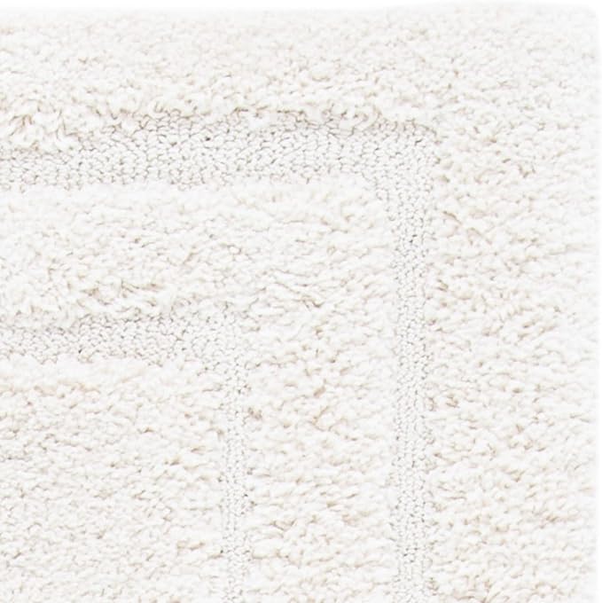 SAFAVIEH Florida Shag Collection Runner Rug - 2'3" x 9', Creme & Creme, Border Design, Non-Shedding & Easy Care, 1.2-inch Thick Ideal for High Traffic Areas in Living Room, Bedroom (SG454-1111)