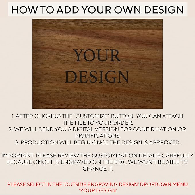 Keepsake Box for Wedding Anniversary - Customized Keepsake Box Engraved Connected Hearts with Names, 5 Years Anniversary, Acacia Wood Decorative Custom Memory Boxes, Surprise Love Message, 8x6x4 in