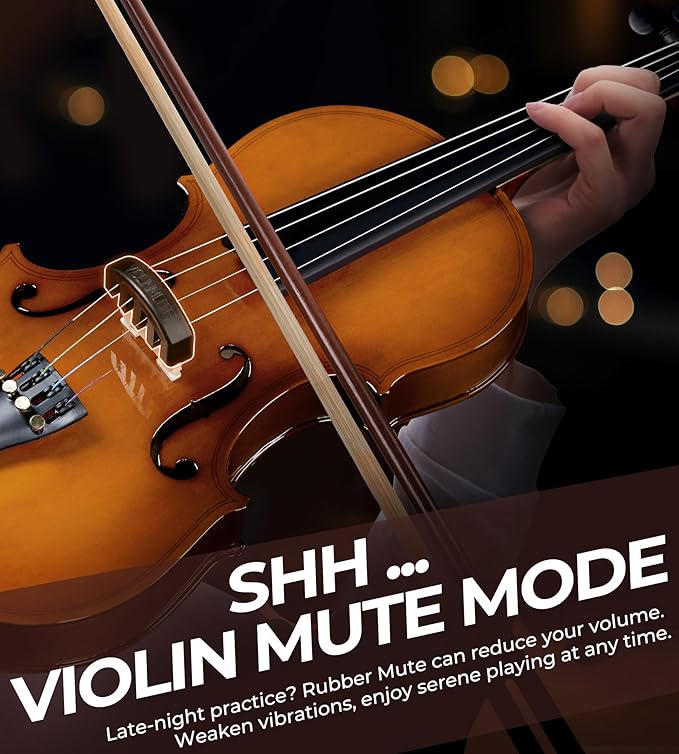 Vangoa Violin 3/4 Size for Kids Full Set, Beginners Fiddle Three Quarter Bundle Acoustic Violins Starter Kit Package Side Solidwood, Hard Case for School Students, Childrens, Adults Ages 9-12
