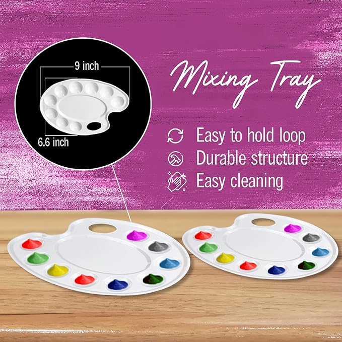 Acrylic Paint Set for Kids Includes 6 Acrylic Paints, Painting Canvas, 7 Paintbrushes, Paint Pallet, Arts and Crafts for Kids Canvas Painting Supplies Bundle