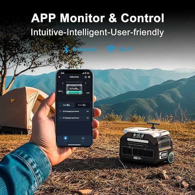 IEE 2400W/2048Wh Solar power station With 400W Solar Panel,P2400 Solar Generator,1800W Super Fast Charging, LiFePO4 (LFP) Battery,APP Control Emergency Power Station for Home, Camping, Power Outages