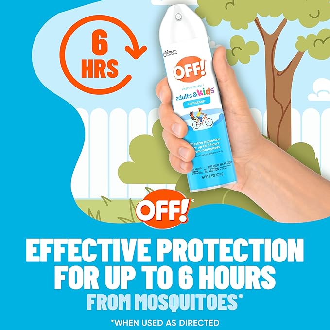 OFF! Insect Repellent Aerosol for Adults & Kids, Fragrance-Free Bug Spray for Everyday Protection from Mosquitoes and Ticks, 7.5 Oz