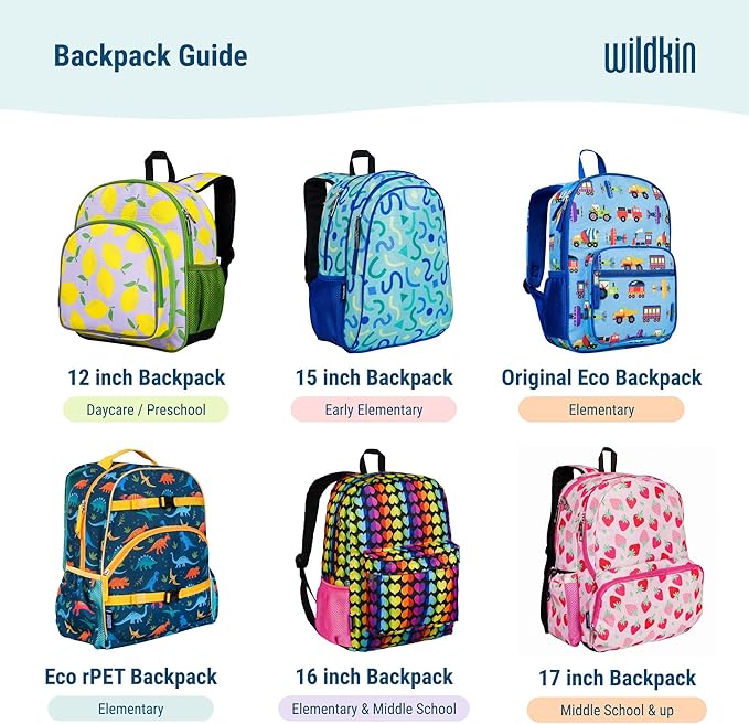 Wildkin 15-inch Kids Backpack – Durable, Padded, Adjustable for School & Travel - Game On