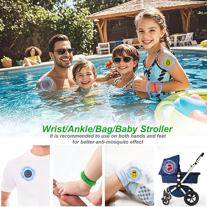 240Pcs Mosquito Patches Stickers, Individually Wrapped Natural Plant Based Mosquito Stickers with 6 Pack Mosquito Repellent Bracelets for Kids Adult Outdoor Hiking, Camping, Travel