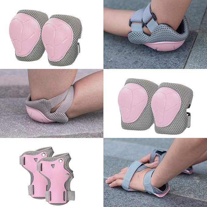 Kids Bike Helmet and Pads Set for Ages 2–14, CPSC Certified Adjustable Helmet with Knee Elbow Wrist Guards, for Skateboard, Scooter, Skating, Rollerblading, Multi-Sport Protective Gear